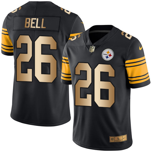 Nike Steelers #26 Le'Veon Bell Black Men's Stitched NFL Limited Gold Rush Jersey - Click Image to Close